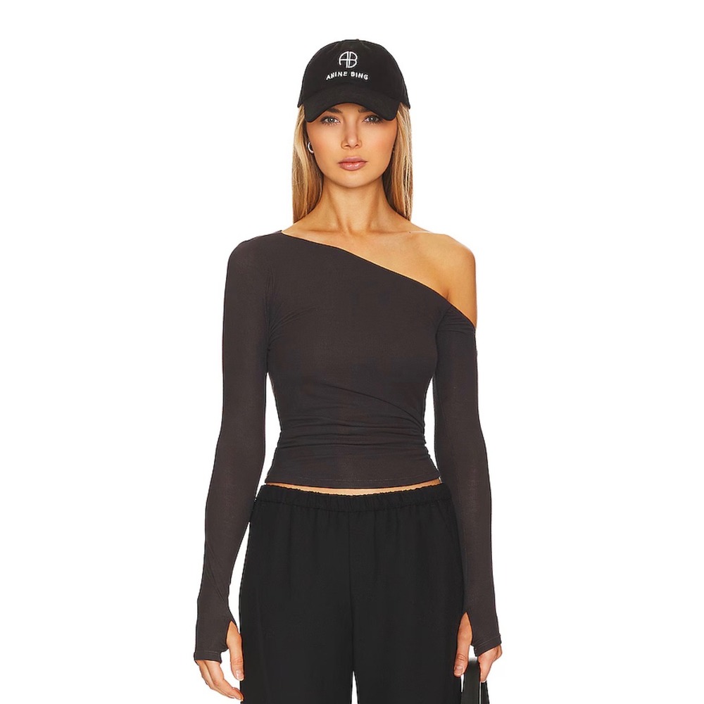 Michael Lauren Magdelano Off-should Tee in Onyx Size XS